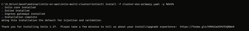 status of Istio installation in EKS cluster status of Istio installation in EKS cluster