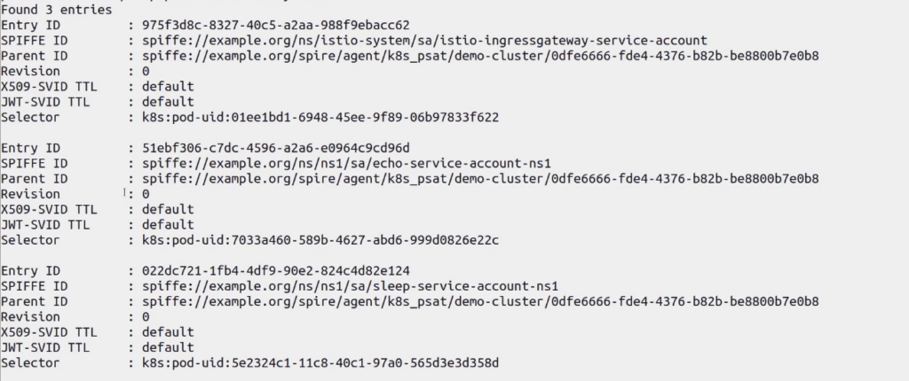 spire server registry with 3 entries