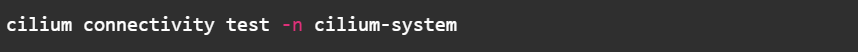 Cilium connectivity test command validating networking on Amazon EKS